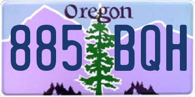 OR license plate 885BQH