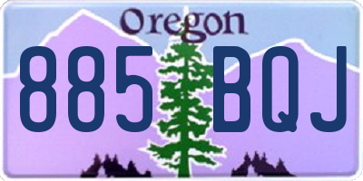 OR license plate 885BQJ