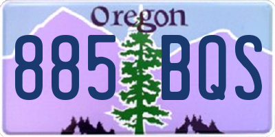 OR license plate 885BQS