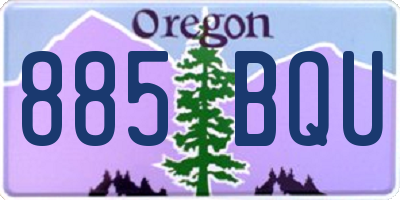 OR license plate 885BQU