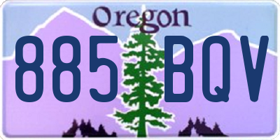 OR license plate 885BQV