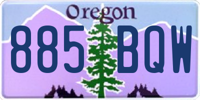 OR license plate 885BQW
