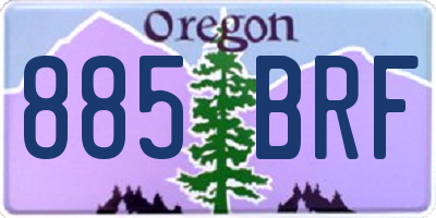 OR license plate 885BRF