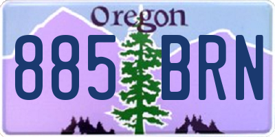 OR license plate 885BRN