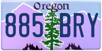 OR license plate 885BRY