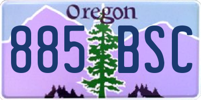 OR license plate 885BSC