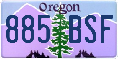 OR license plate 885BSF