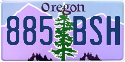 OR license plate 885BSH