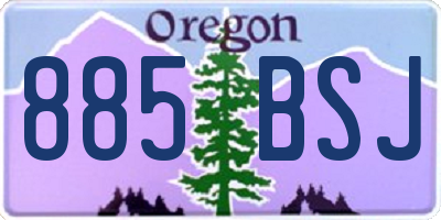 OR license plate 885BSJ