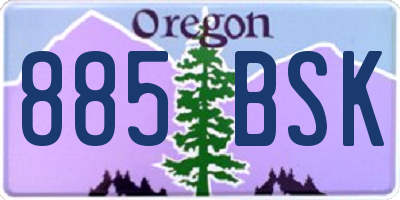 OR license plate 885BSK