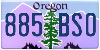 OR license plate 885BSO