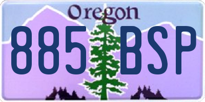 OR license plate 885BSP
