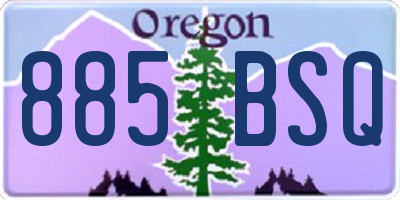 OR license plate 885BSQ