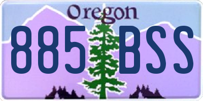 OR license plate 885BSS