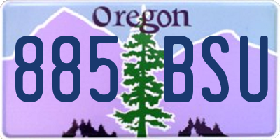 OR license plate 885BSU