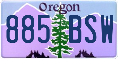 OR license plate 885BSW