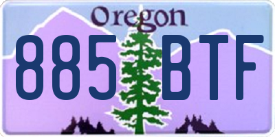 OR license plate 885BTF
