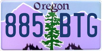 OR license plate 885BTG