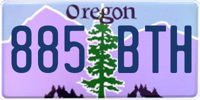 OR license plate 885BTH