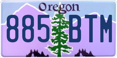 OR license plate 885BTM