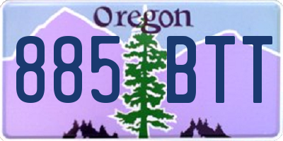 OR license plate 885BTT