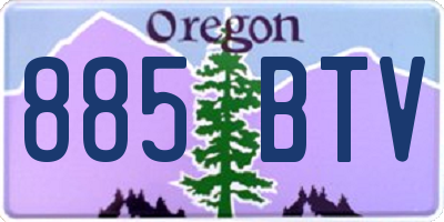 OR license plate 885BTV