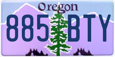 OR license plate 885BTY