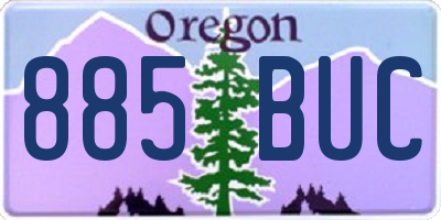 OR license plate 885BUC