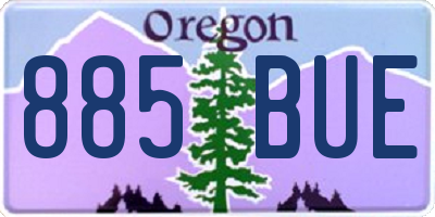 OR license plate 885BUE