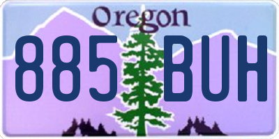 OR license plate 885BUH