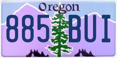 OR license plate 885BUI