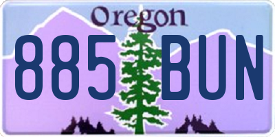 OR license plate 885BUN