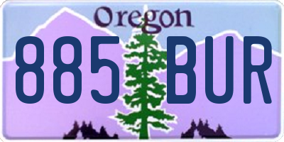 OR license plate 885BUR