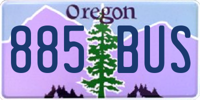 OR license plate 885BUS
