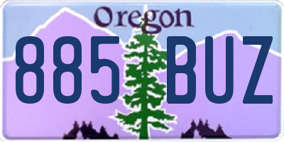 OR license plate 885BUZ