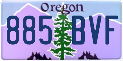 OR license plate 885BVF