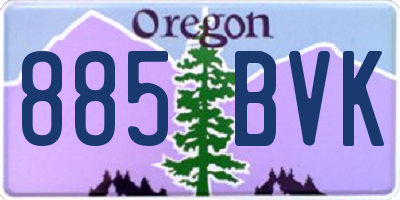 OR license plate 885BVK