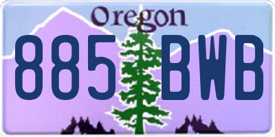 OR license plate 885BWB