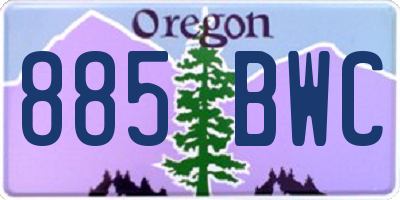 OR license plate 885BWC