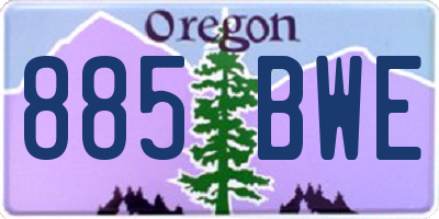 OR license plate 885BWE