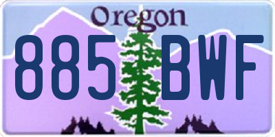 OR license plate 885BWF