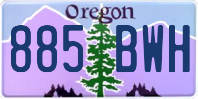 OR license plate 885BWH