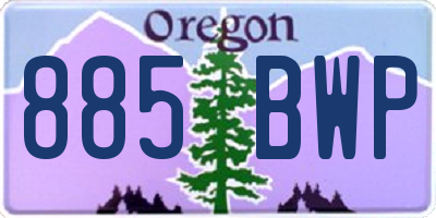 OR license plate 885BWP