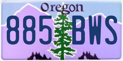 OR license plate 885BWS