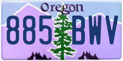 OR license plate 885BWV