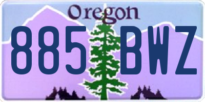 OR license plate 885BWZ
