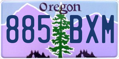 OR license plate 885BXM