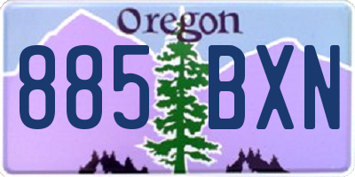 OR license plate 885BXN