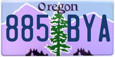 OR license plate 885BYA