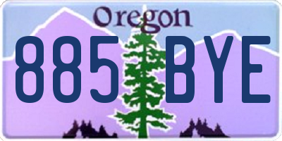 OR license plate 885BYE